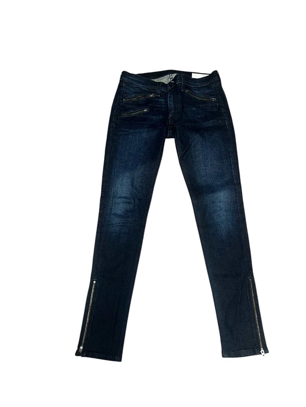 RBW ‘23 Dark Wash Women’s Skinny Jeans with Ankle Zippers